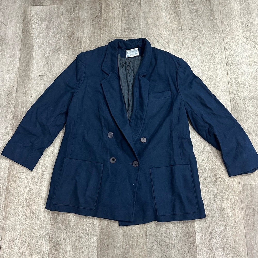 Dark Blue Pendleton Blazer Jacket - image 1